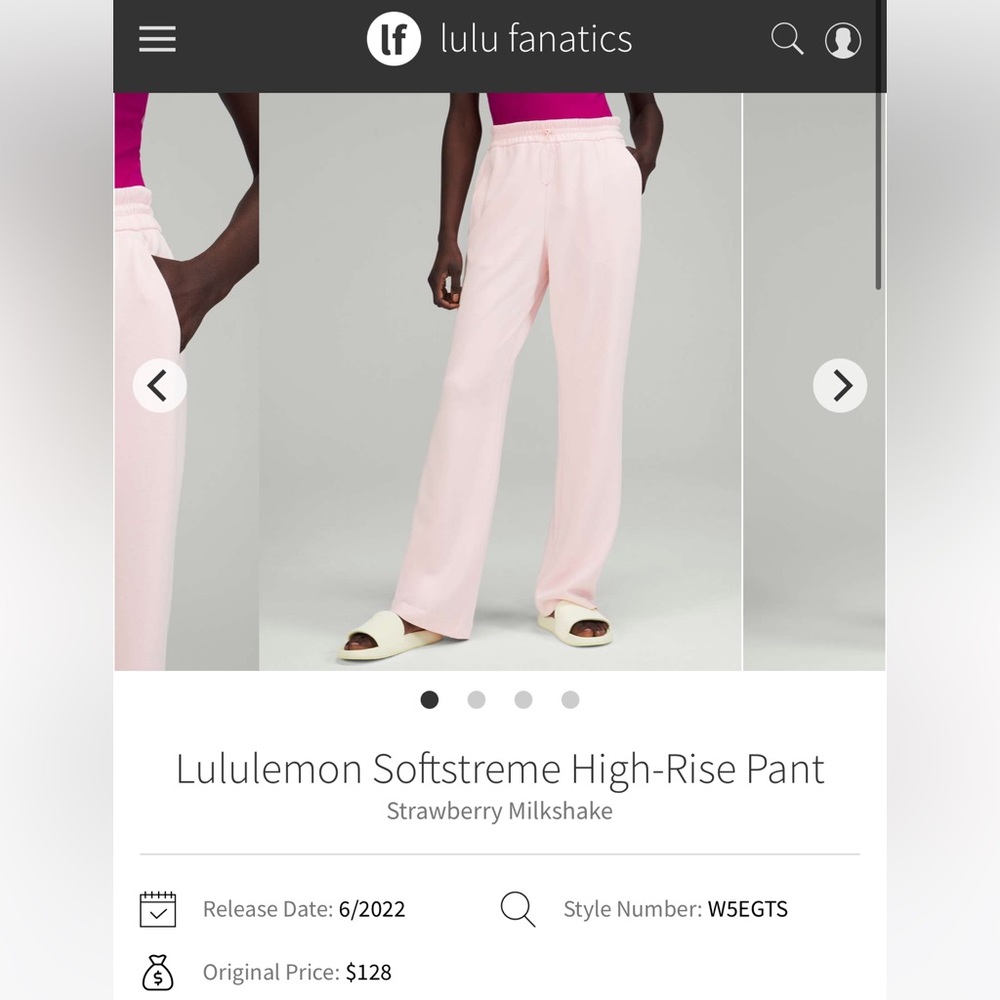 Lululemon Softstreme High-Rise Pant- Strawberry Milkshake 6